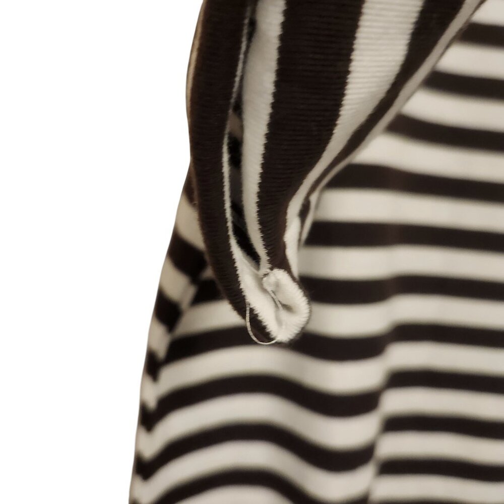 Karen Scott Neutral Brown White Cotton Striped Tee Shirt Size 0X - Picture 9 of 9